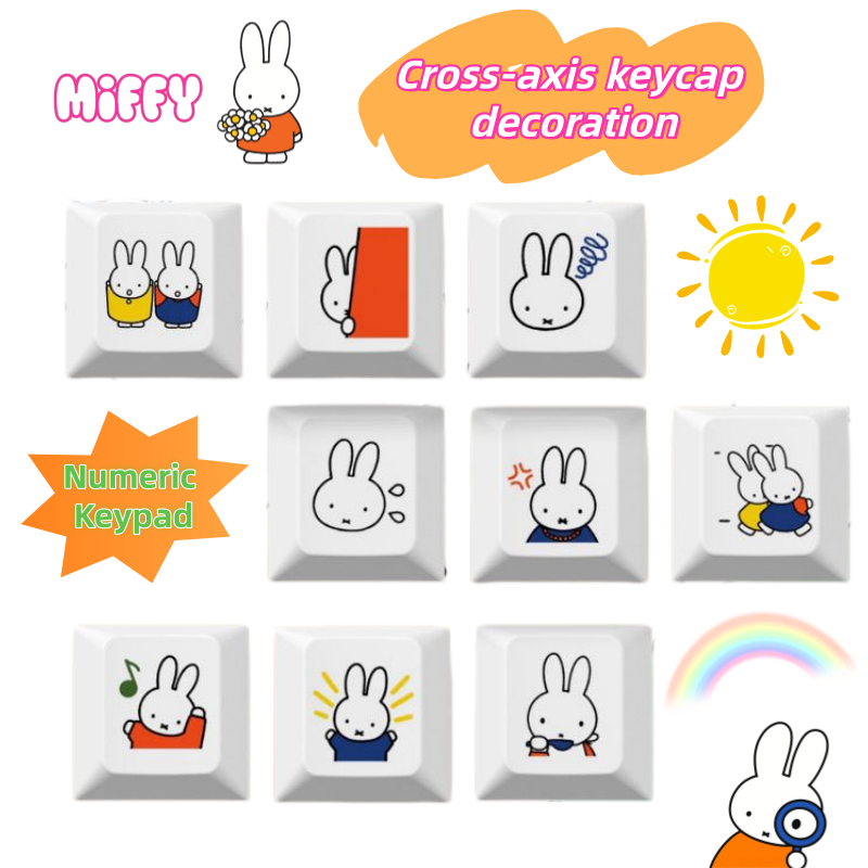 Gaming Keyboard Mechanical - Novo Keycap de Coelho Miffy em
