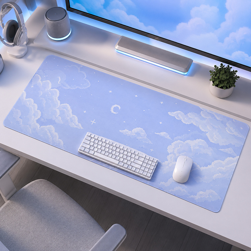 Gaming Keyboard Blue - Mouse Pad Gaming Nuvem Azul Céu