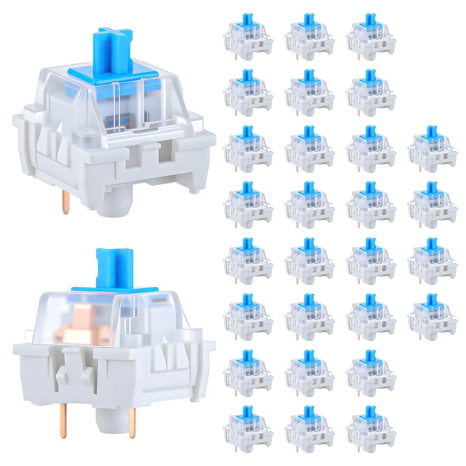 Gaming Keyboard Blue - 30 PCS Interruptores de Teclado Mecânico
