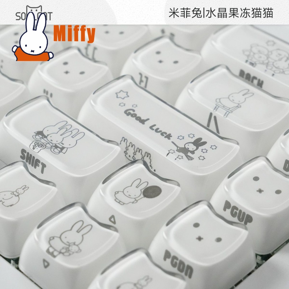 Gaming Keyboard Mechanical - Teclas Kawaii Miffy: Capas de Teclado