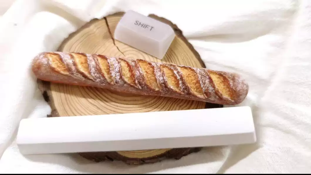 Gaming Keyboard Mechanical - Keycap Baguette Food Artisan Spacebar -