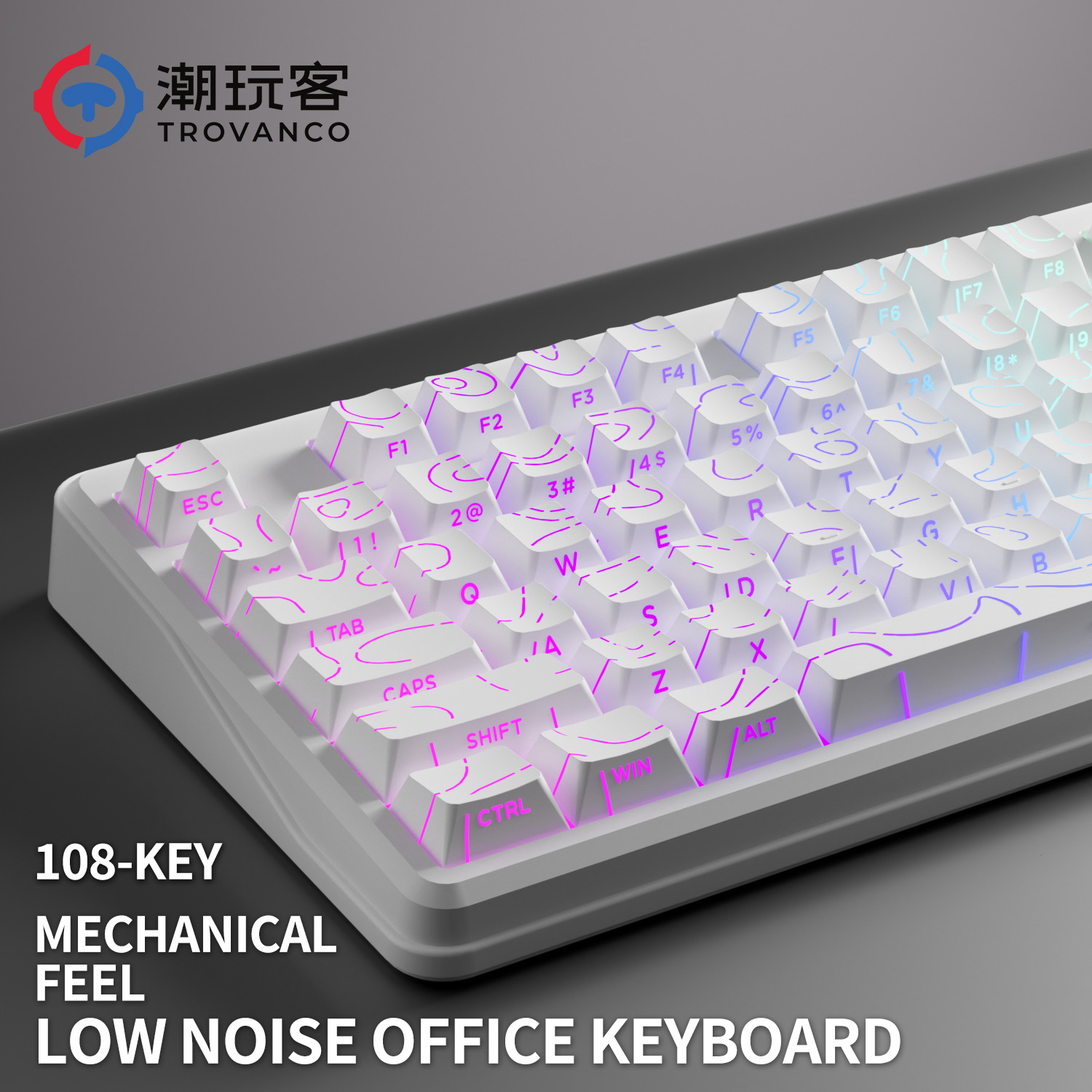 Gaming Keyboard No Noise - Teclado V108 Pro com Fio e