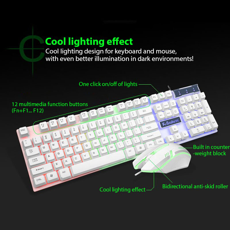 Conjunto de teclado e mouse KM - Gaming Keyboard Mouse Wireless avaliação e preço