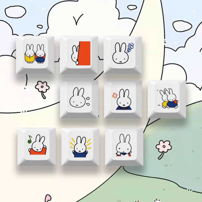 Novo Keycap de Coelho Miffy em - Gaming Keyboard Mechanical avaliação e preço