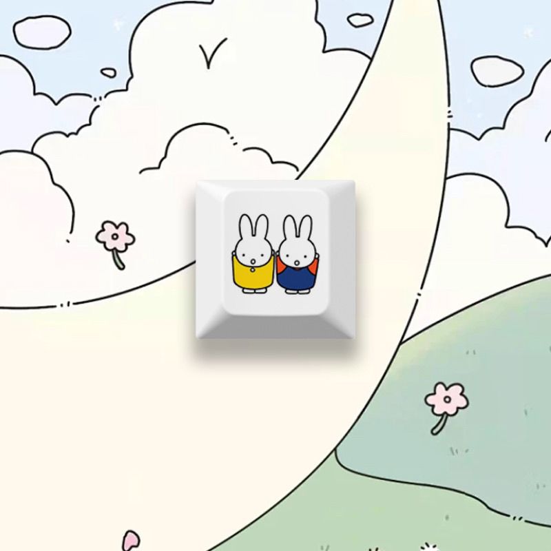 Novo Keycap de Coelho Miffy em - Gaming Keyboard Mechanical avaliação e preço