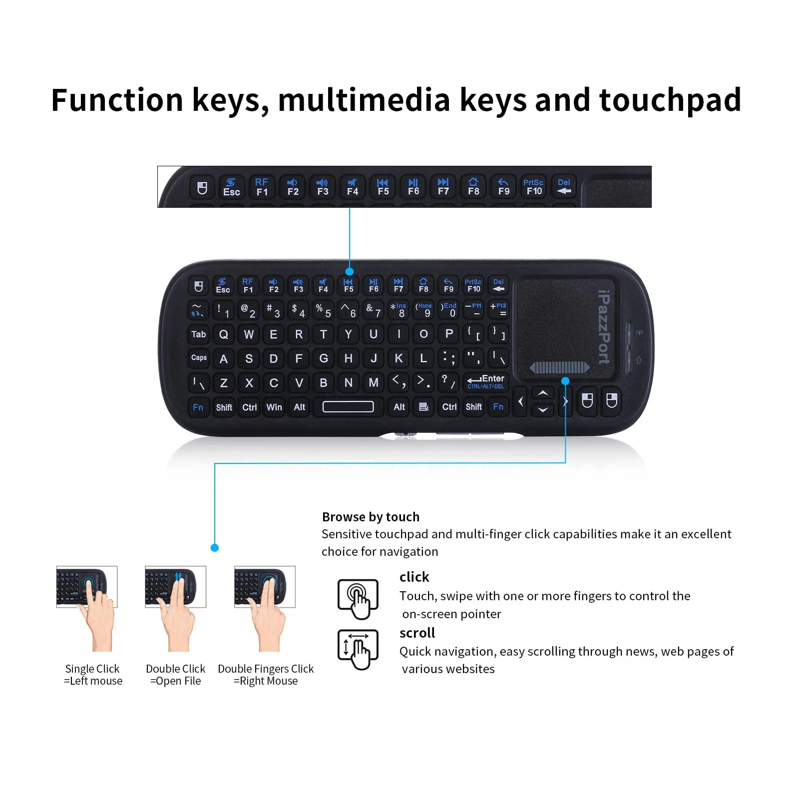 IPazzPort Mini teclado sem fio - Gaming Keyboard Mouse Wireless avaliação e preço