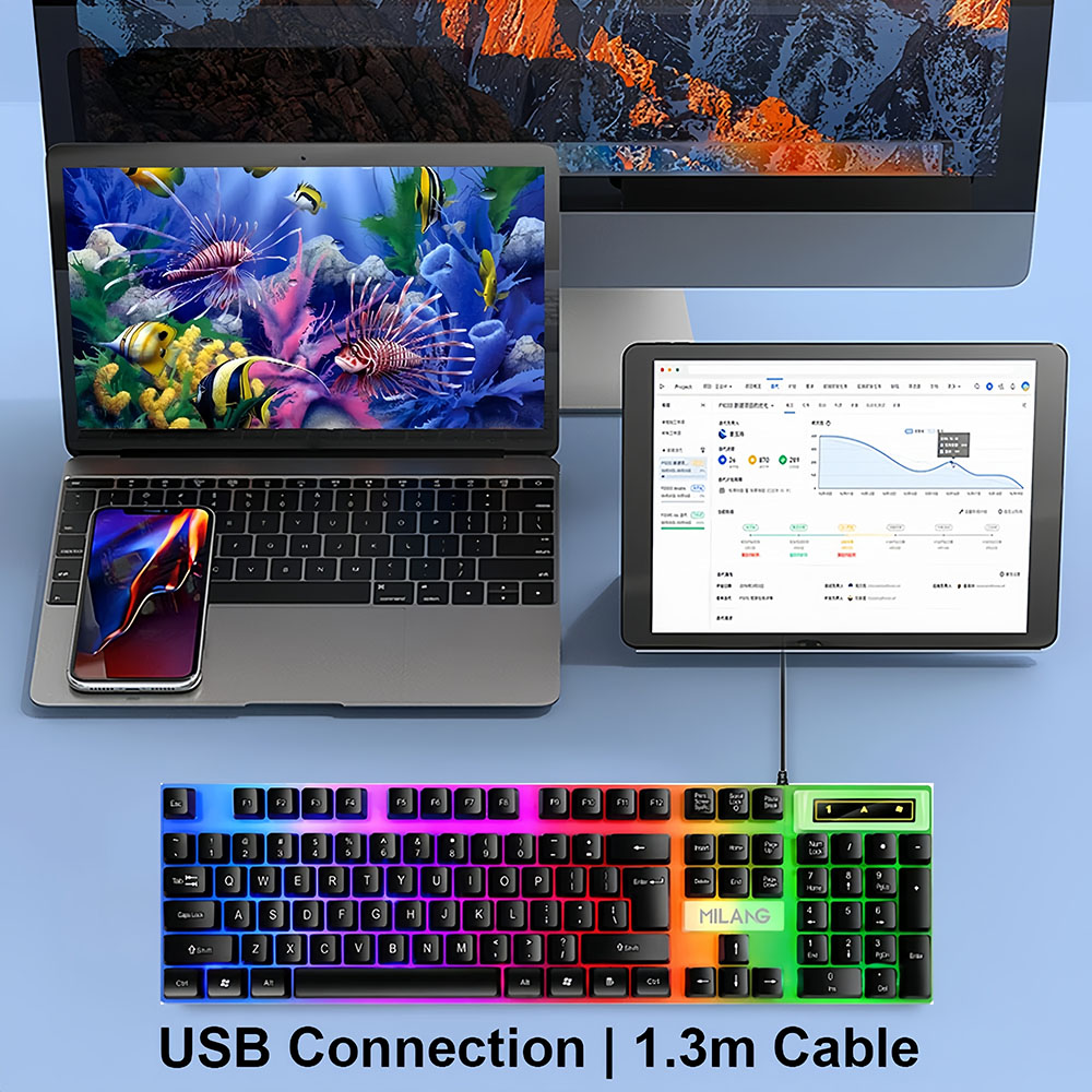 KEBIDUMEI Teclado com fio USB  - Gaming Keyboard And Mouse Combo avaliação e preço