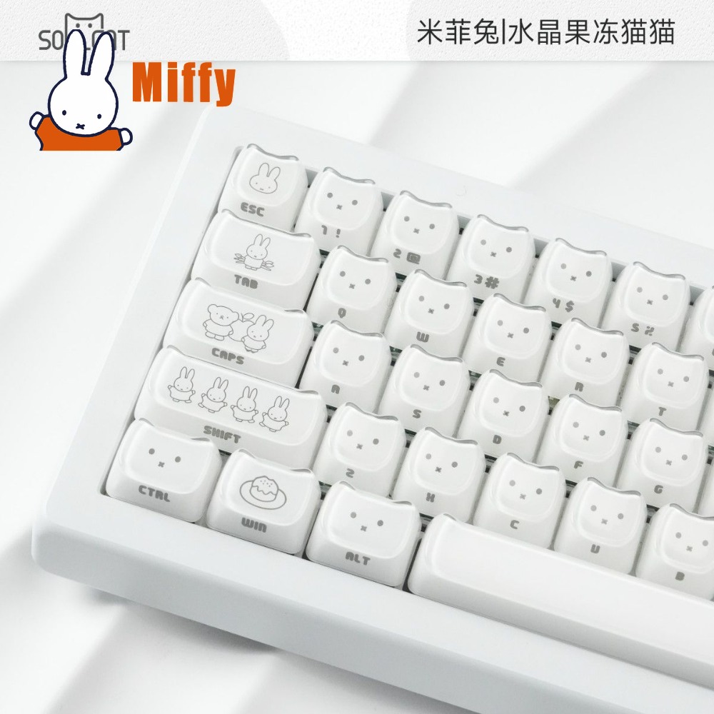 Teclas Kawaii Miffy: Capas de  - Gaming Keyboard Mechanical avaliação e preço