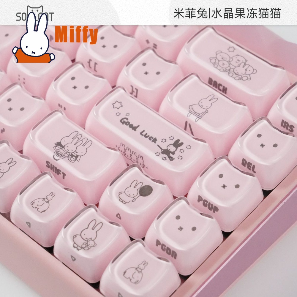 Teclas Kawaii Miffy: Capas de  - Gaming Keyboard Mechanical avaliação e preço